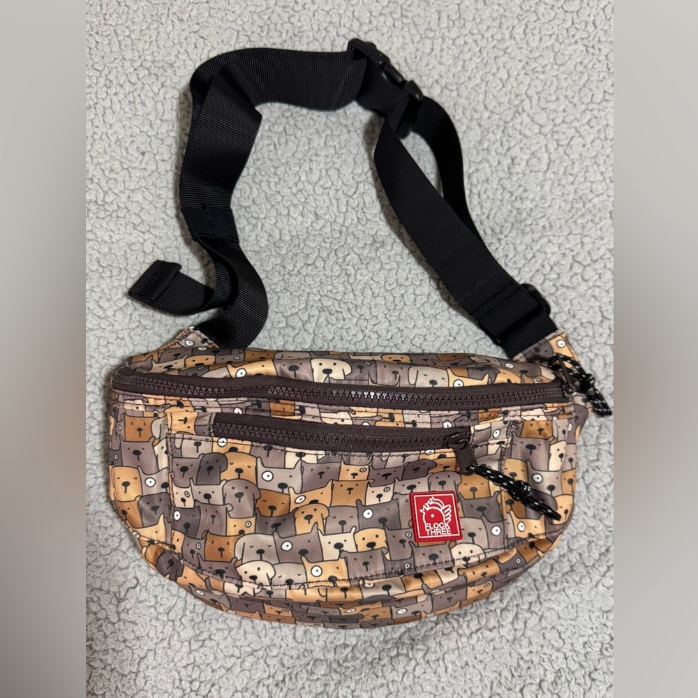 Dogs pattern Crossbody Bag Water Resistance Lightweight by FLOCK THREE Durable